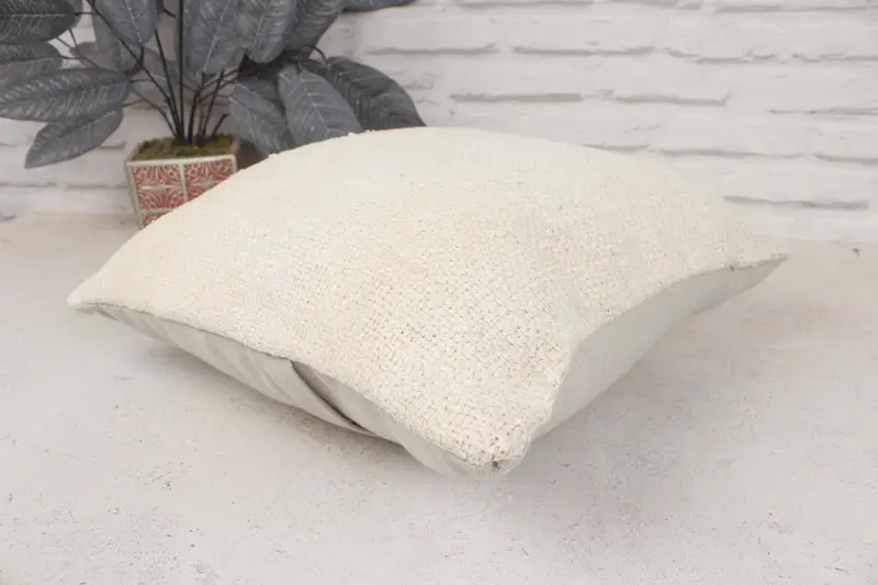 Patio Pillow Cover, Kilim Pillow, Pillow Case, Ethnical Kilim Rug Pillow, Kilim Cushion Sham, Luxury Pillow, 16x16 Beige Pillow Case - 6