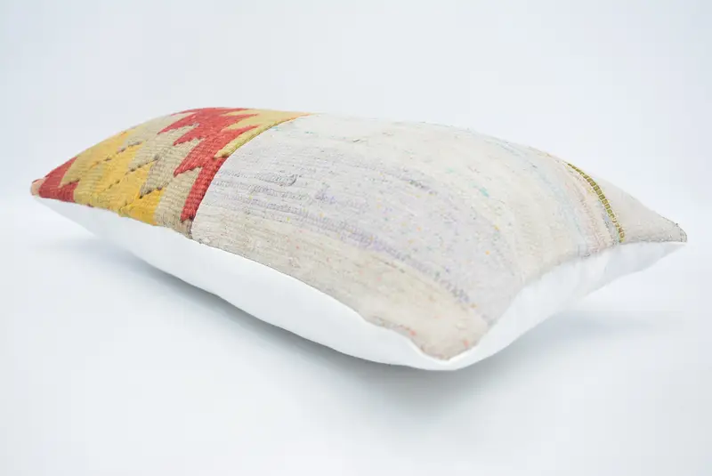 Pillow, 12x24 White Cushion Cover, Home Decor Pillow, Boho Pillow Sham Cover, Ethnic Cushion Cover, Outdoor Throw Cushion Cover, Kilim Cushion Sham - 6