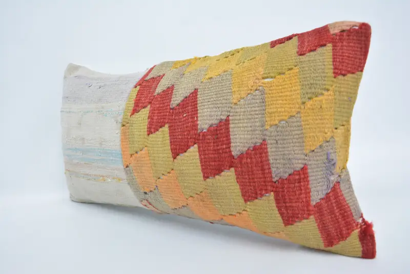 Pillow, 12x24 White Cushion Cover, Home Decor Pillow, Boho Pillow Sham Cover, Ethnic Cushion Cover, Outdoor Throw Cushion Cover, Kilim Cushion Sham - 4