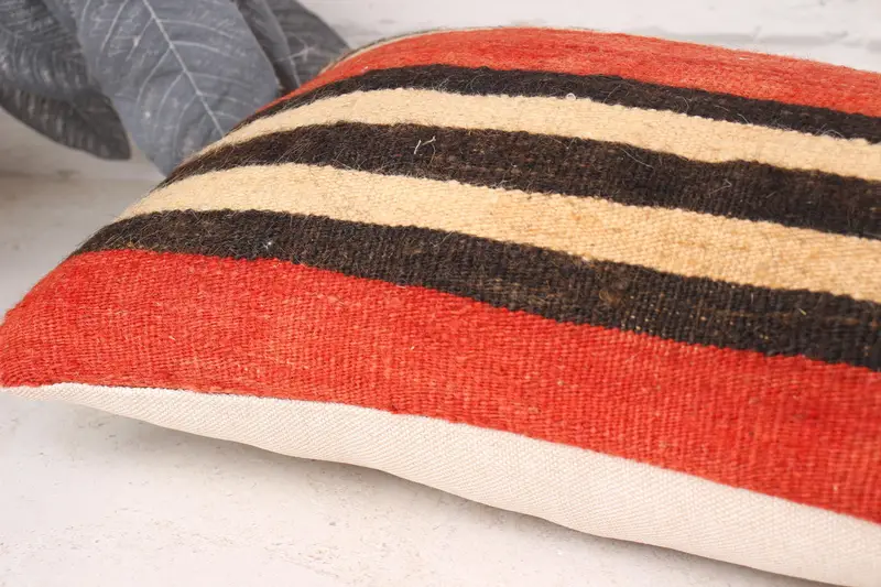 Yoga Pillow Case, Vintage Pillow, Rustic Pillow, Pillow Sham, 12x20 Red Cushion Case, Vintage Kilim Pillow, Vintage Cushion Cover, Antique Pillows - 6
