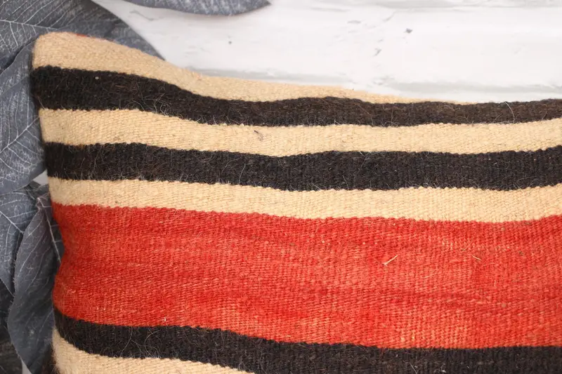 Yoga Pillow Case, Vintage Pillow, Rustic Pillow, Pillow Sham, 12x20 Red Cushion Case, Vintage Kilim Pillow, Vintage Cushion Cover, Antique Pillows - 2