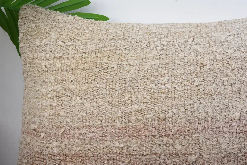 Turkish Pillow, Turkish Rugs Pillow, Pillow for Couch, Vintage Kilim Pillow, Southwestern Pillow Cover, 12x20 Beige Cushion Cover, Cushion Cover - 2