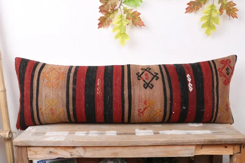 Cushion, Vintage Pillow, 12x36 Red Pillow Sham, Home Decor Pillow, Hippie Throw Cushion Cover, Luxury Cushion Case, Gift Pillow - 2