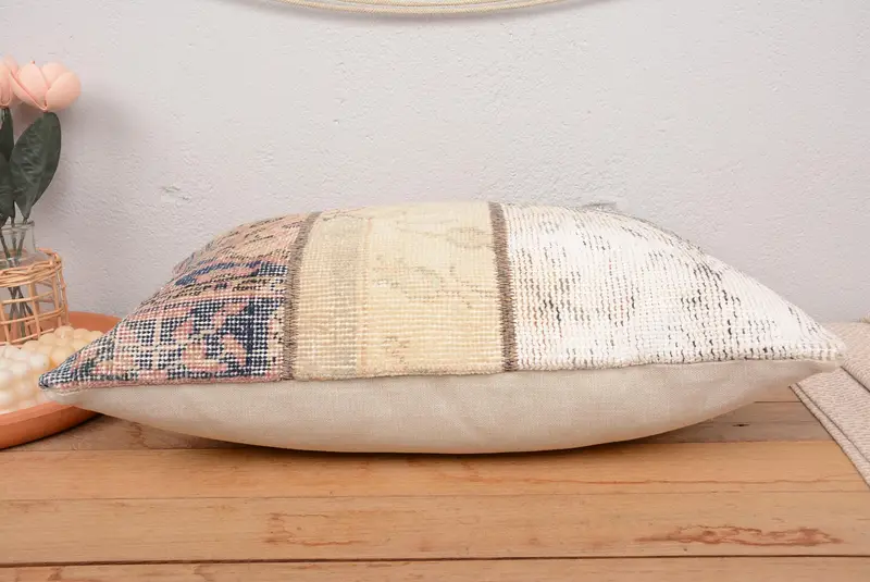 16x24 Inches Handmade Patchwork Pillow, Rectangular Throw Pillow - 5