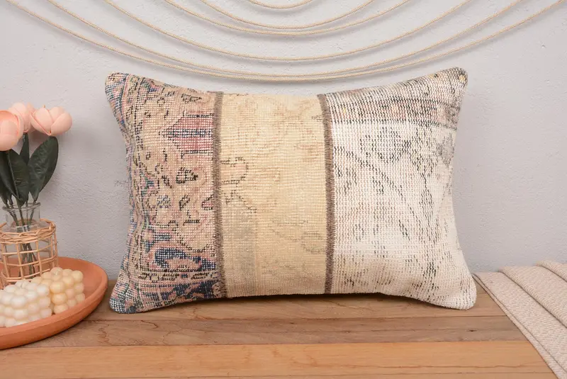 16x24 Inches Handmade Patchwork Pillow, Rectangular Throw Pillow - 2