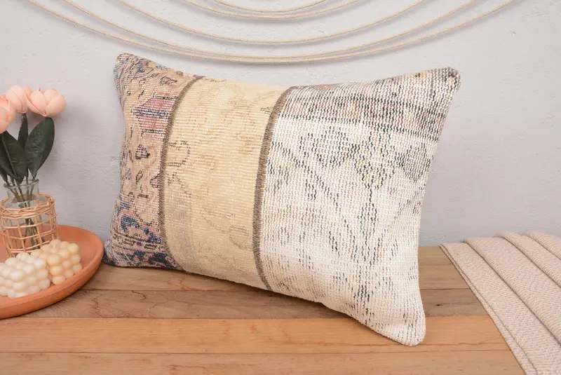 16x24 Inches Handmade Patchwork Pillow, Rectangular Throw Pillow - 4
