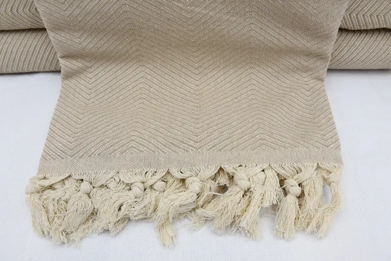 Boho Throw Blankets, 84x68 Cotton Zig zag Towel, Boyfriend Gift, Organic Throw, Decorative Blanket, Wedding Favors, Turkish Towel Beach Blanket - 2