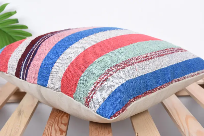 Boho Pillow Sham Cover, Boho Pillow, Sofa Bolster Cushion Cover, 16x16 Pink Cushion, Pillow Sham, Pillow for Couch, Decorative Cushion Case - 6