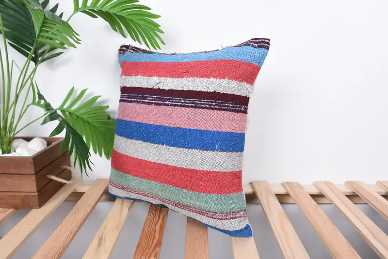 Boho Pillow Sham Cover, Boho Pillow, Sofa Bolster Cushion Cover, 16x16 Pink Cushion, Pillow Sham, Pillow for Couch, Decorative Cushion Case - 5