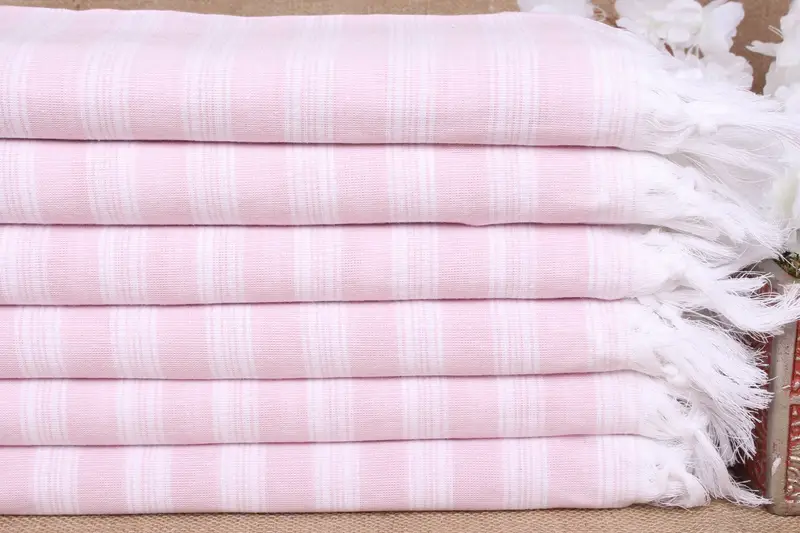 Monogram Beach Towel Personalized Pink Striped, 40x71 Inches