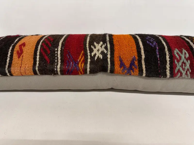 Turkish Kilim Pillow, Pillow Cover, 12x48 Red Pillow Sham, Colorful Cushion Cover, Kilim Pillow, Boho Pillow, Patio Pillow Cover, Luxury Pillow - 5