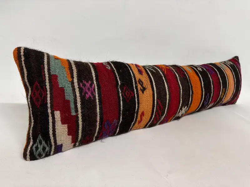 Turkish Kilim Pillow, Pillow Cover, 12x48 Red Pillow Sham, Colorful Cushion Cover, Kilim Pillow, Boho Pillow, Patio Pillow Cover, Luxury Pillow - 2