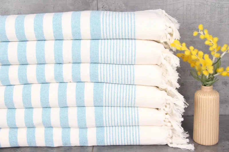 Turkish Tea Towel, 36x18 Cotton Striped Terry Towel, Summer Gift, Turkish Hand Towel, Beach Theme Bachelorette Party, Kitchen Towel, Gift For Bride - 1