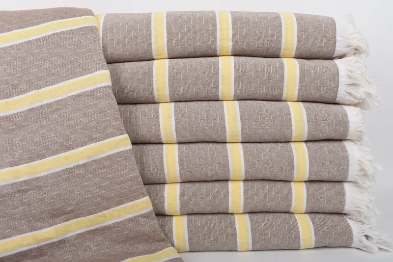 Turkish Bedcover, Throw Blanket Couch, Woven Blanket, Turkish Tablecloth, Mother Of The Groom Gift, Custom Wedding Gifts, 96x84 Cotton Striped Towel - 1
