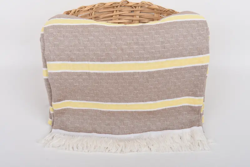 Turkish Bedcover, Throw Blanket Couch, Woven Blanket, Turkish Tablecloth, Mother Of The Groom Gift, Custom Wedding Gifts, 96x84 Cotton Striped Towel - 5