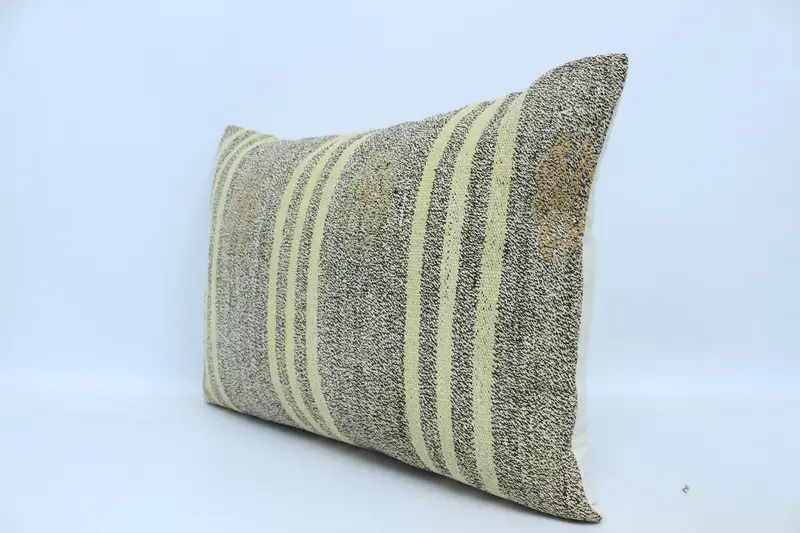 Bright Cushion Cover, Vintage Kilim Throw Pillow, Handwoven Cushion Case, Pillow Case, 20x28 Beige Cushion, Vintage Kilim Pillow, Kilim Pillow Cover - 4