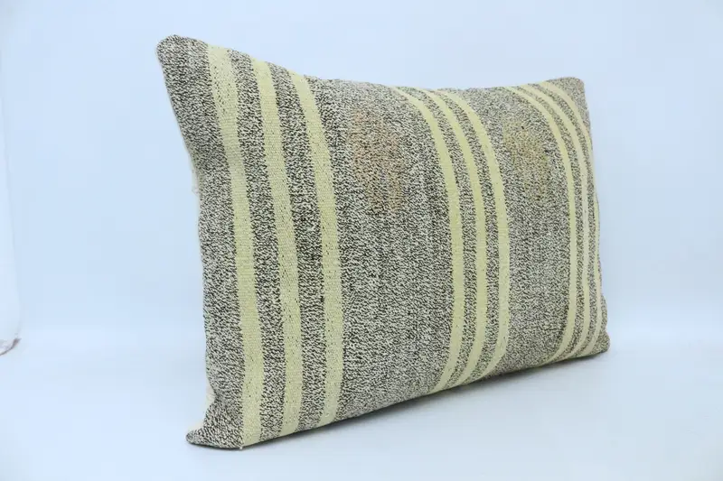 Bright Cushion Cover, Vintage Kilim Throw Pillow, Handwoven Cushion Case, Pillow Case, 20x28 Beige Cushion, Vintage Kilim Pillow, Kilim Pillow Cover - 3