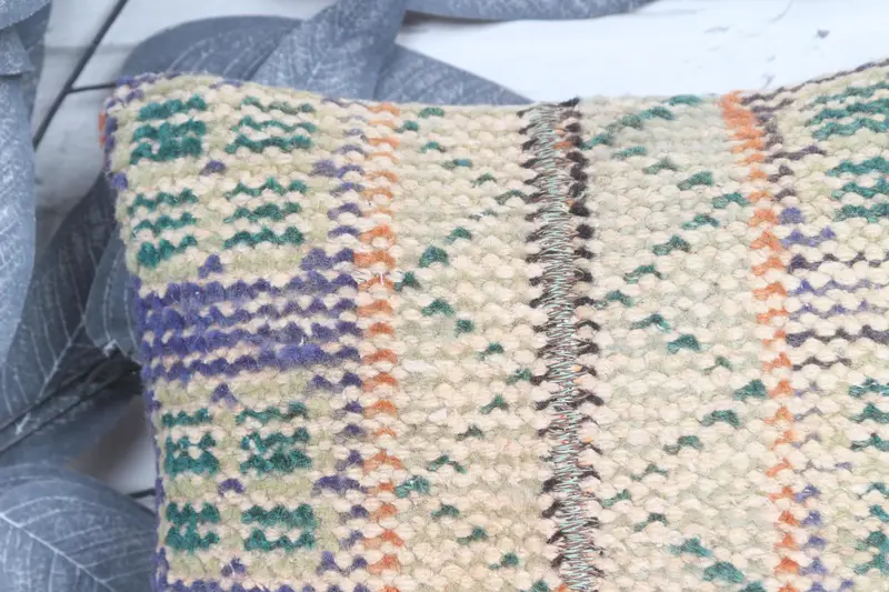 Tribal Pillow Sham, Throw Kilim Pillow, Cushion, 12x12 Beige Cushion Cover, Ethnical Kilim Rug Pillow, Kilim Pillow Cover, Ethnic Pillow - 2