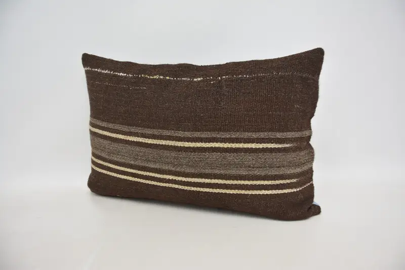Pillow Case, Art Deco Cushion, Meditation Pillow Sham, 16x24 Brown Cushion Cover, Turkish Pillow, Pillow for Sofa, Home Decor Pillow - 4
