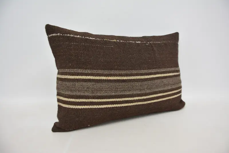 Pillow Case, Art Deco Cushion, Meditation Pillow Sham, 16x24 Brown Cushion Cover, Turkish Pillow, Pillow for Sofa, Home Decor Pillow - 3
