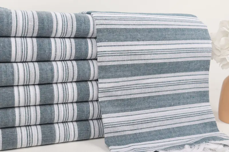 Beach towel, 70x40 Cotton Striped Towel, Handmade Turkish hammam towel, Bachelorette Party Gifts Bridesmaids, Organic Turkish towel, Baby Boy Gift - 2