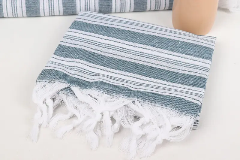 Beach towel, 70x40 Cotton Striped Towel, Handmade Turkish hammam towel, Bachelorette Party Gifts Bridesmaids, Organic Turkish towel, Baby Boy Gift - 5