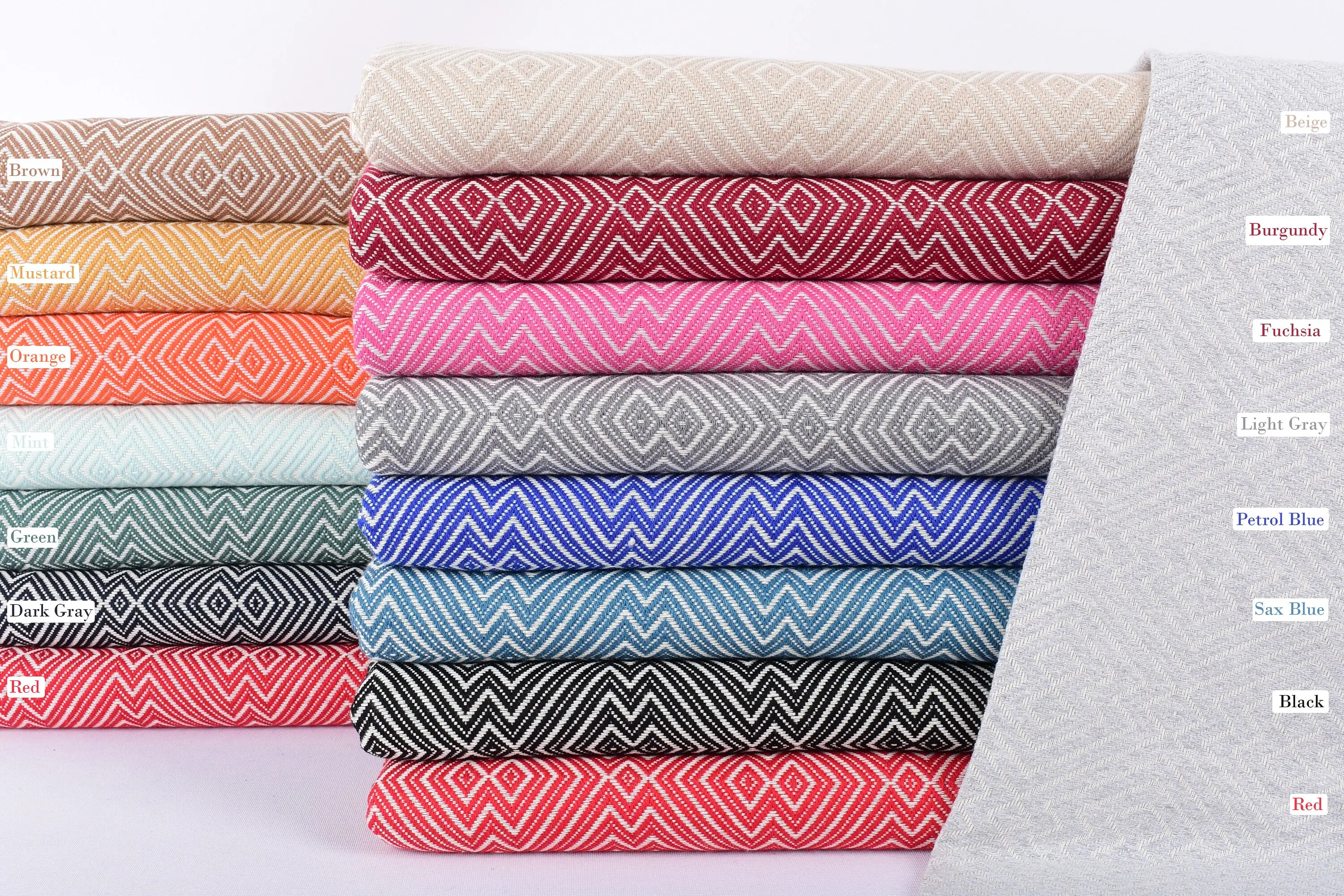 Valentines Gift, 75x40 Inch Brown Diamond Turkish Beach Towel - 1