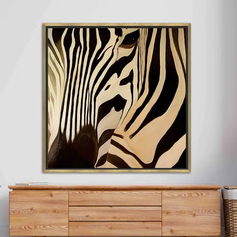 Moderne abstrakte Zebra-Leinwand: trendiges, elegantes, künstlerisches Dekor