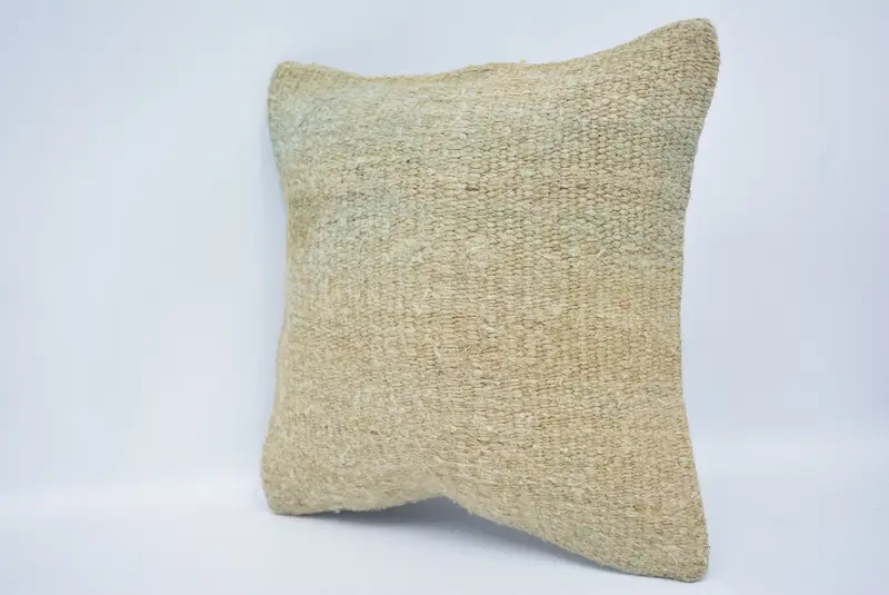Geometric Embroidered Throw Pillow, 12x12 Inches Size, Beige - 4