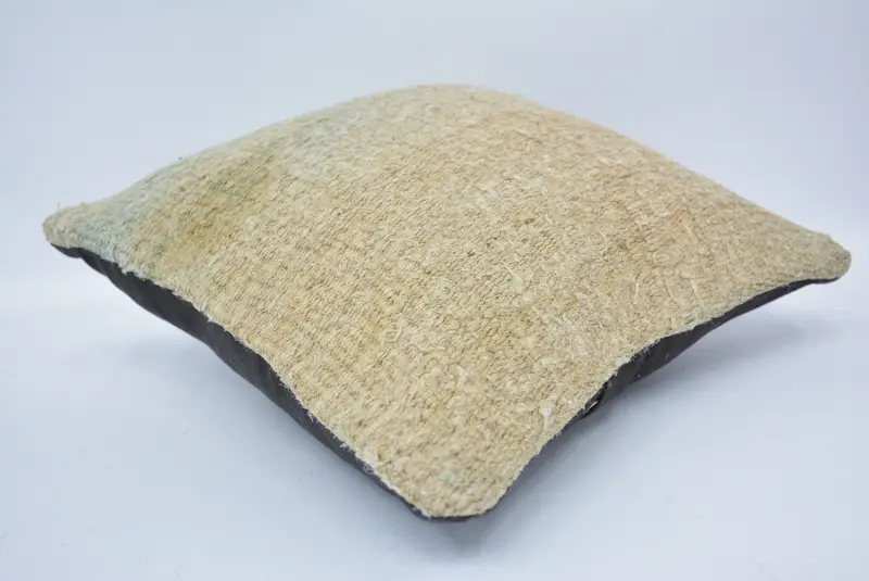 Geometric Embroidered Throw Pillow, 12x12 Inches Size, Beige - 6
