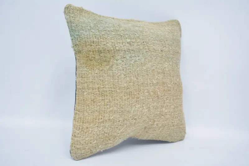 Geometric Embroidered Throw Pillow, 12x12 Inches Size, Beige - 3