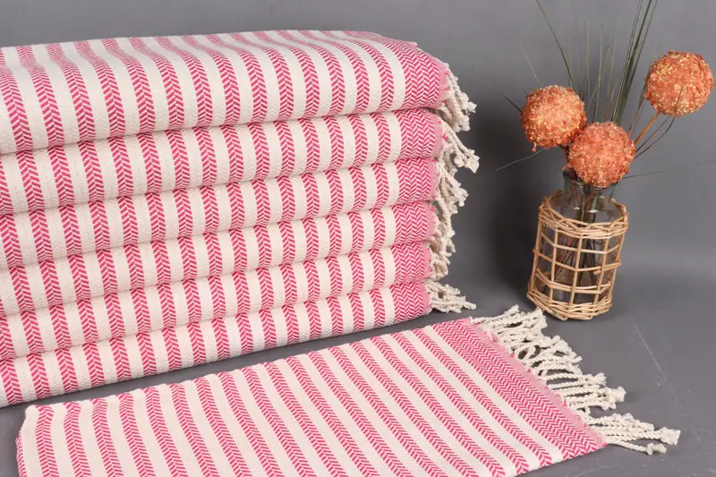 Small Towel Dish Towel Fuchsia Dishcloth Chevron Towel Organic Cotton, 18x40 Inches