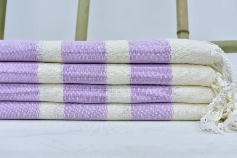 Lilac Striped Turkish Cotton Towel, Bachelorette Gift, Bath Towel, 70x38 Inches