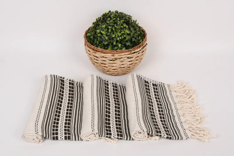 Düğün Hediyesi Mutfak Havlu, Kişiselleştirilmiş El Havlusu, Küçük Banyo Havlu, Monogram El Havlu, 40x20 Keten Çizgili Havlu, Özel Havlular - 8
