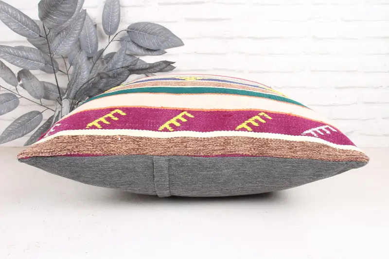 Decorative Throw Cushion Cover, Sofa Bolster Cushion Cover, Handmade Kilim Cushion, Pillow, 24x24 Green Pillow, Antique Pillows, Kilim Pillow - 5