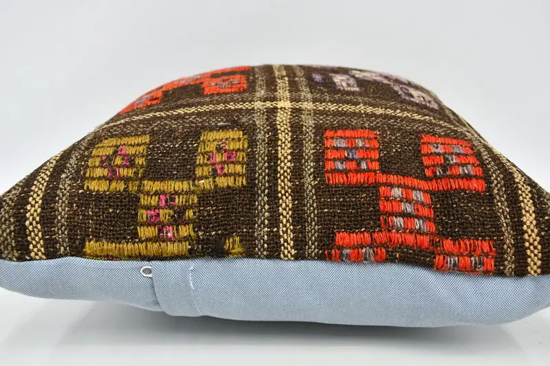 Interior Designer Pillow, Aztec Cushion Cover, Antique Pillows, Pillow Cover, 20x20 Brown Pillow, Boho Pillow, Turkish Bench Cushion - 6