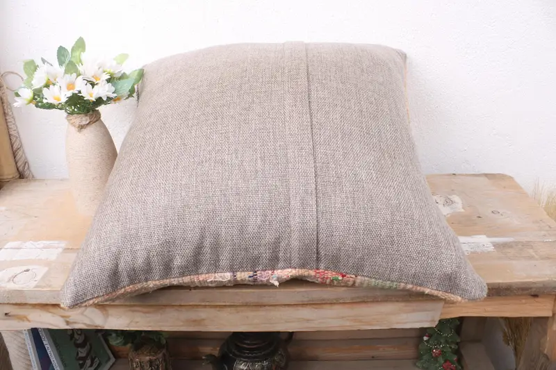 Pillow, 16x16 Beige Pillow Cover, Retro Cushion Case, Vintage Kilim Throw Pillow, Home Decor Pillow, Nomadic Cushion Cover, Throw Kilim Pillow - 7