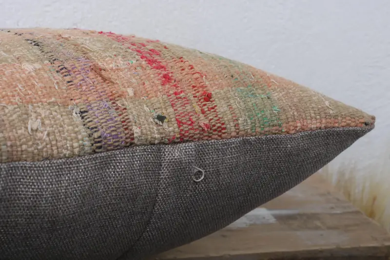 Pillow, 16x16 Beige Pillow Cover, Retro Cushion Case, Vintage Kilim Throw Pillow, Home Decor Pillow, Nomadic Cushion Cover, Throw Kilim Pillow - 6