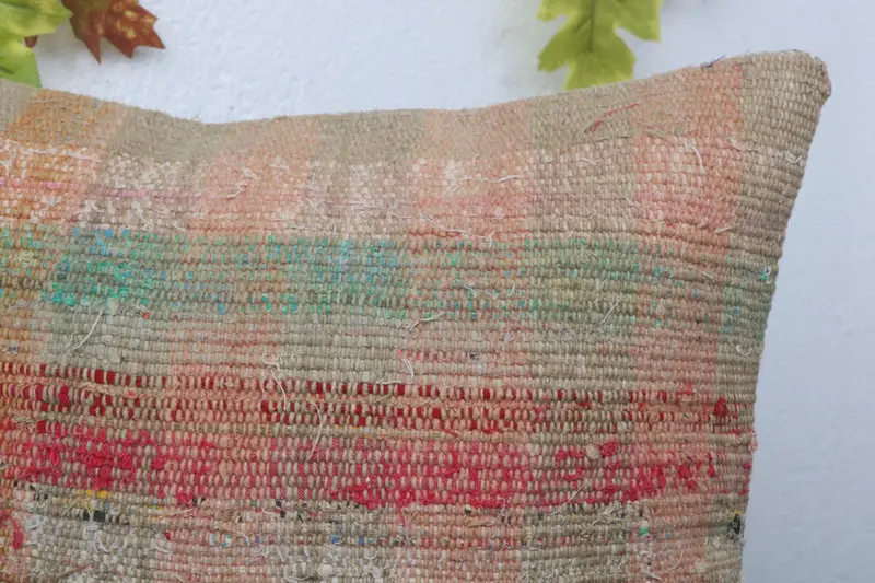 Pillow, 16x16 Beige Pillow Cover, Retro Cushion Case, Vintage Kilim Throw Pillow, Home Decor Pillow, Nomadic Cushion Cover, Throw Kilim Pillow - 5