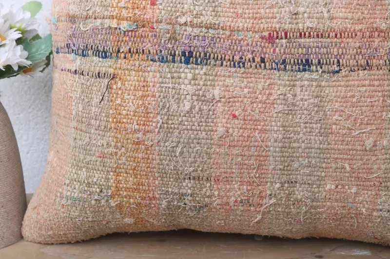 Pillow, 16x16 Beige Pillow Cover, Retro Cushion Case, Vintage Kilim Throw Pillow, Home Decor Pillow, Nomadic Cushion Cover, Throw Kilim Pillow - 3