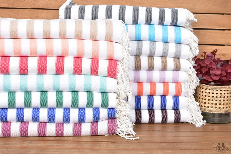 Turkish Beach Handtuch, Luxushandtuch, Junggesellenparty Geschenke Brautjungfern, Mädchenwochenende, 70x36 Baumwollstreifenhandtuch, Brautjungfer Vorschlag Geschenk - 1