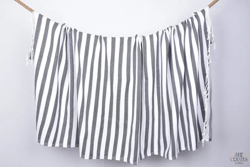 Turkish Beach Handtuch, Luxushandtuch, Junggesellenparty Geschenke Brautjungfern, Mädchenwochenende, 70x36 Baumwollstreifenhandtuch, Brautjungfer Vorschlag Geschenk - 8
