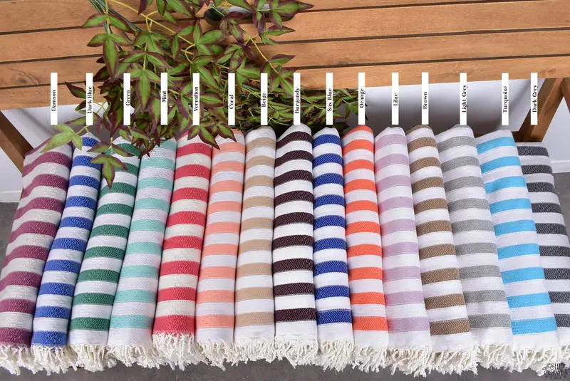 Turkish Beach Handtuch, Luxushandtuch, Junggesellenparty Geschenke Brautjungfern, Mädchenwochenende, 70x36 Baumwollstreifenhandtuch, Brautjungfer Vorschlag Geschenk - 2