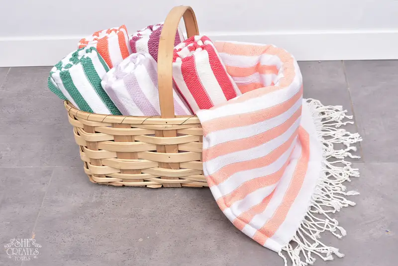 Turkish Beach Handtuch, Luxushandtuch, Junggesellenparty Geschenke Brautjungfern, Mädchenwochenende, 70x36 Baumwollstreifenhandtuch, Brautjungfer Vorschlag Geschenk - 7