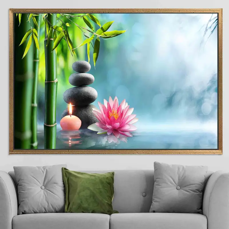 Elegant Zen Waterlily Canvas: Spa-Inspired Serenity Art Print