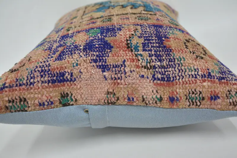 Antique Pillows, Pillow for Couch, Kilim Pillow, Cushion Cover, 16x24 Blue Pillow Sham, Garden Pillow Case, Bed Pillow Sham - 5