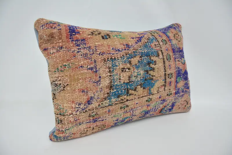 Antique Pillows, Pillow for Couch, Kilim Pillow, Cushion Cover, 16x24 Blue Pillow Sham, Garden Pillow Case, Bed Pillow Sham - 3