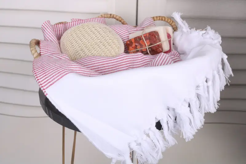 Housewarming Gift, Grandma Gift, Personalized Turkish Towel, Organic Turkish towel, Peshtemal Towel USA, 70x40 Cotton Striped Towel, Wedding Favors - 2