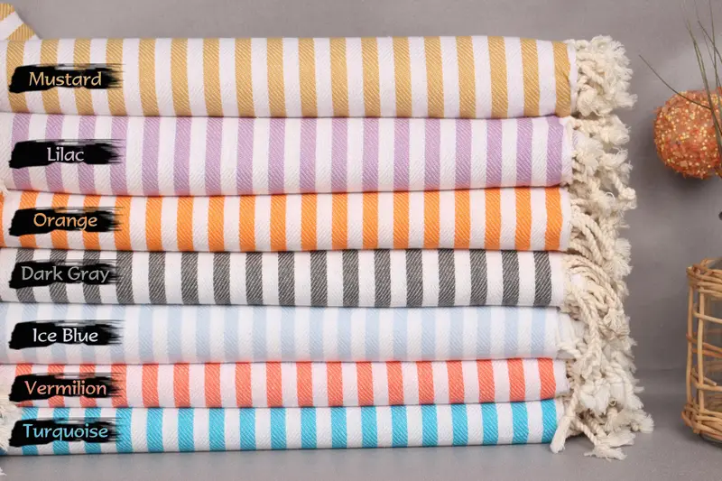 Turkish Towel Monogram, Bridesmaid Gifts, Bathroom Towel, Peshtemal Towel USA, Turkish Towel Beach, Turkish bath towel, 70x40 Cotton Striped Towel - 2