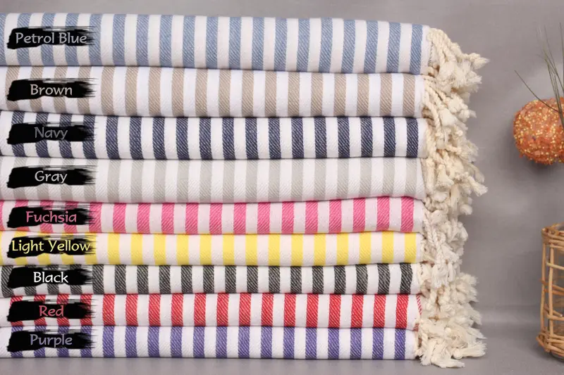 Turkish Towel Monogram, Bridesmaid Gifts, Bathroom Towel, Peshtemal Towel USA, Turkish Towel Beach, Turkish bath towel, 70x40 Cotton Striped Towel - 3